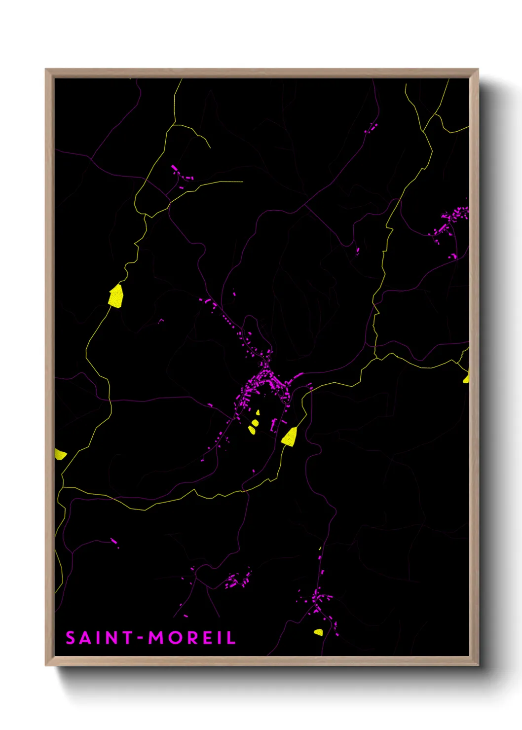 Une affiche de carte sur Saint-Moreil
