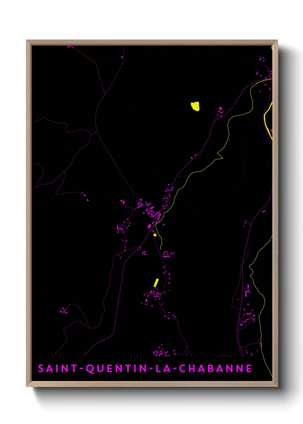 Une affiche de carte sur Saint-Quentin-la-Chabanne
