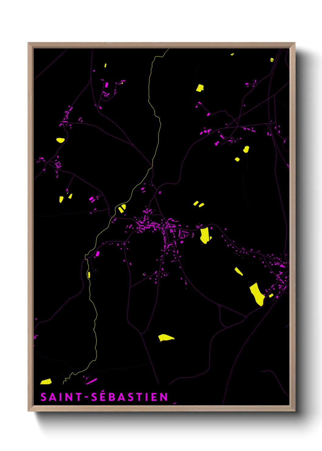 Une affiche de carte sur Saint-Sébastien