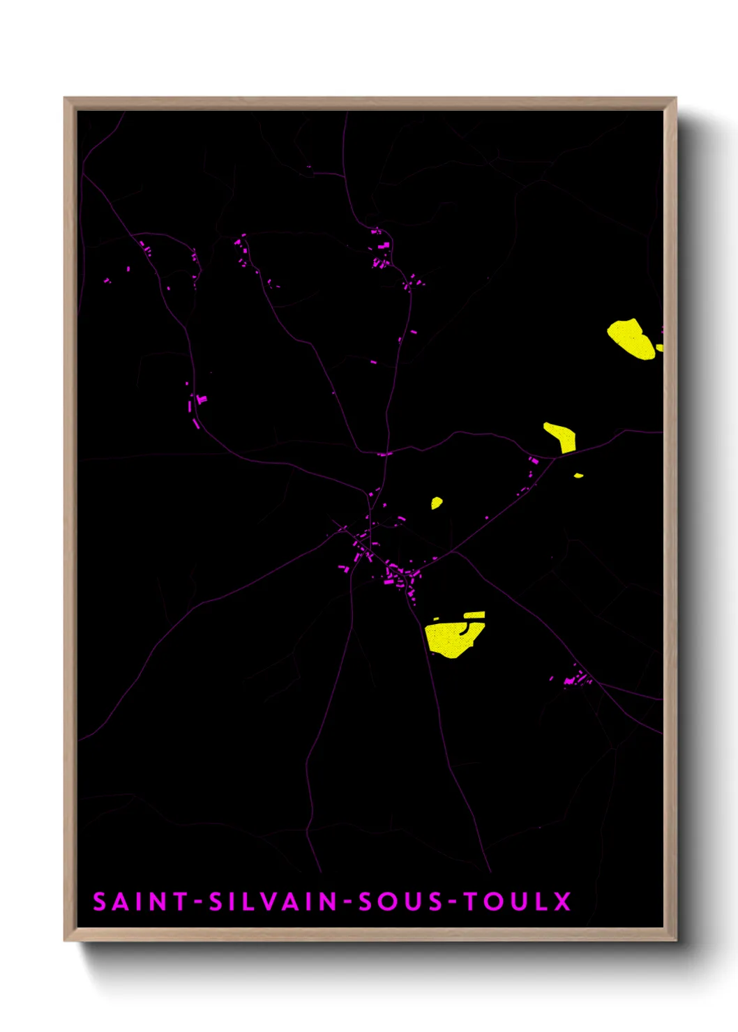 Une affiche de carte sur Saint-Silvain-sous-Toulx