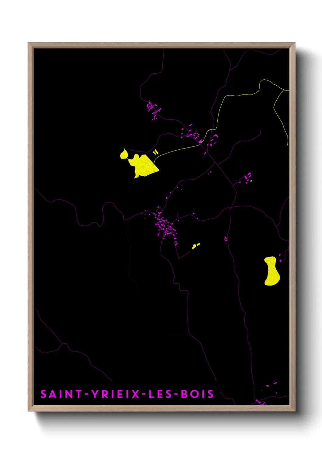 Une affiche de carte sur Saint-Yrieix-les-Bois
