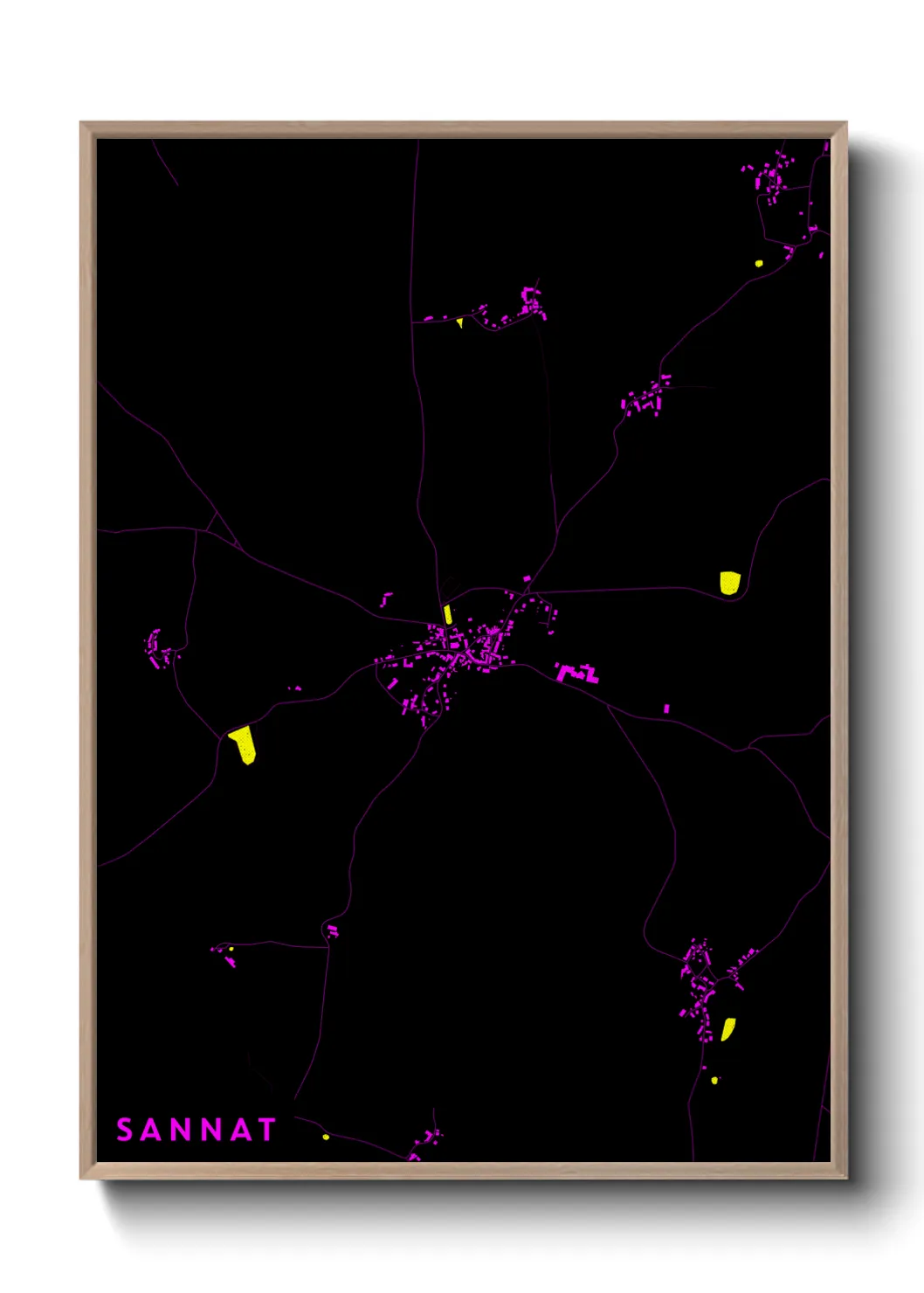 Une affiche de carte sur Sannat