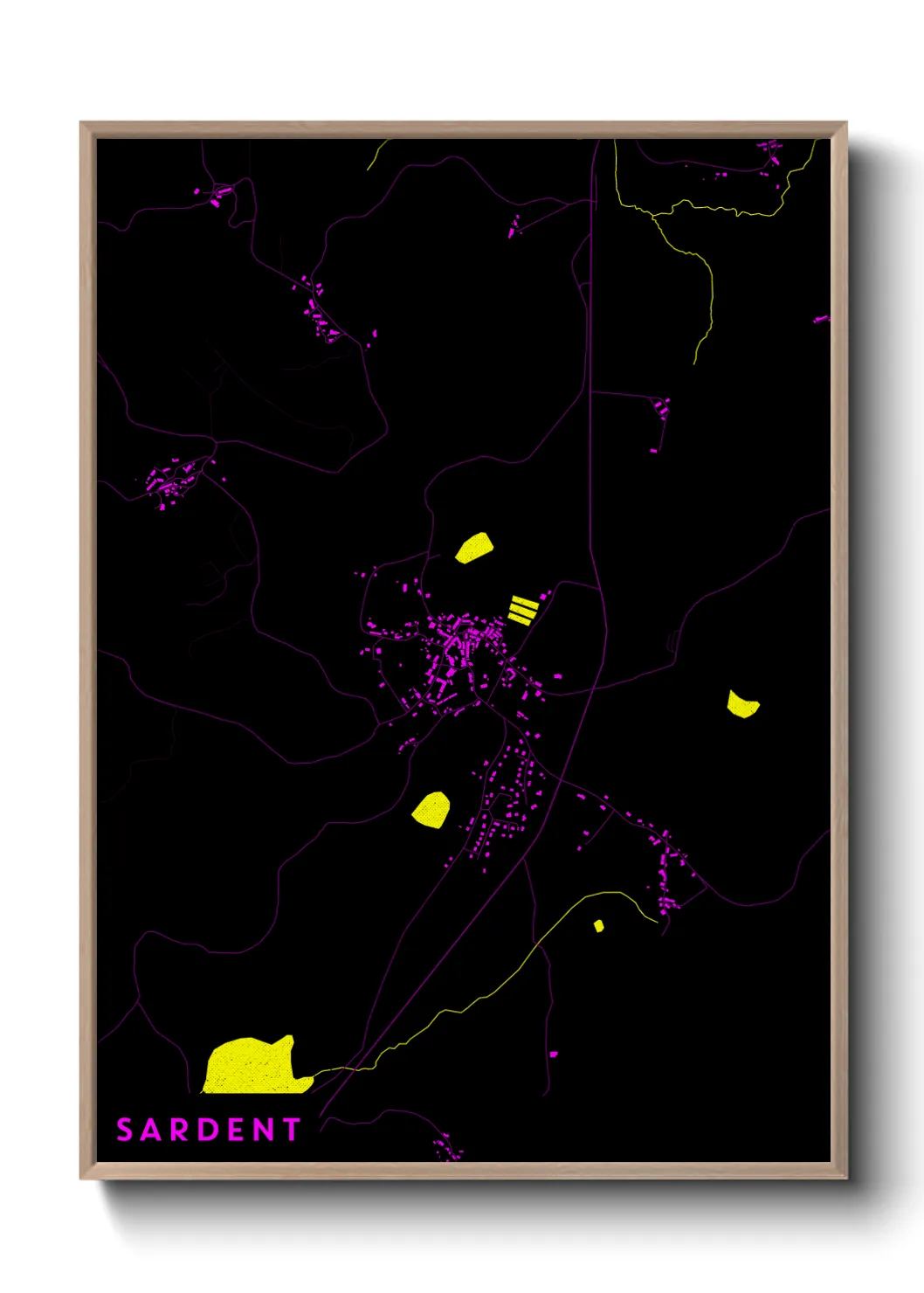 Une affiche de carte sur Sardent