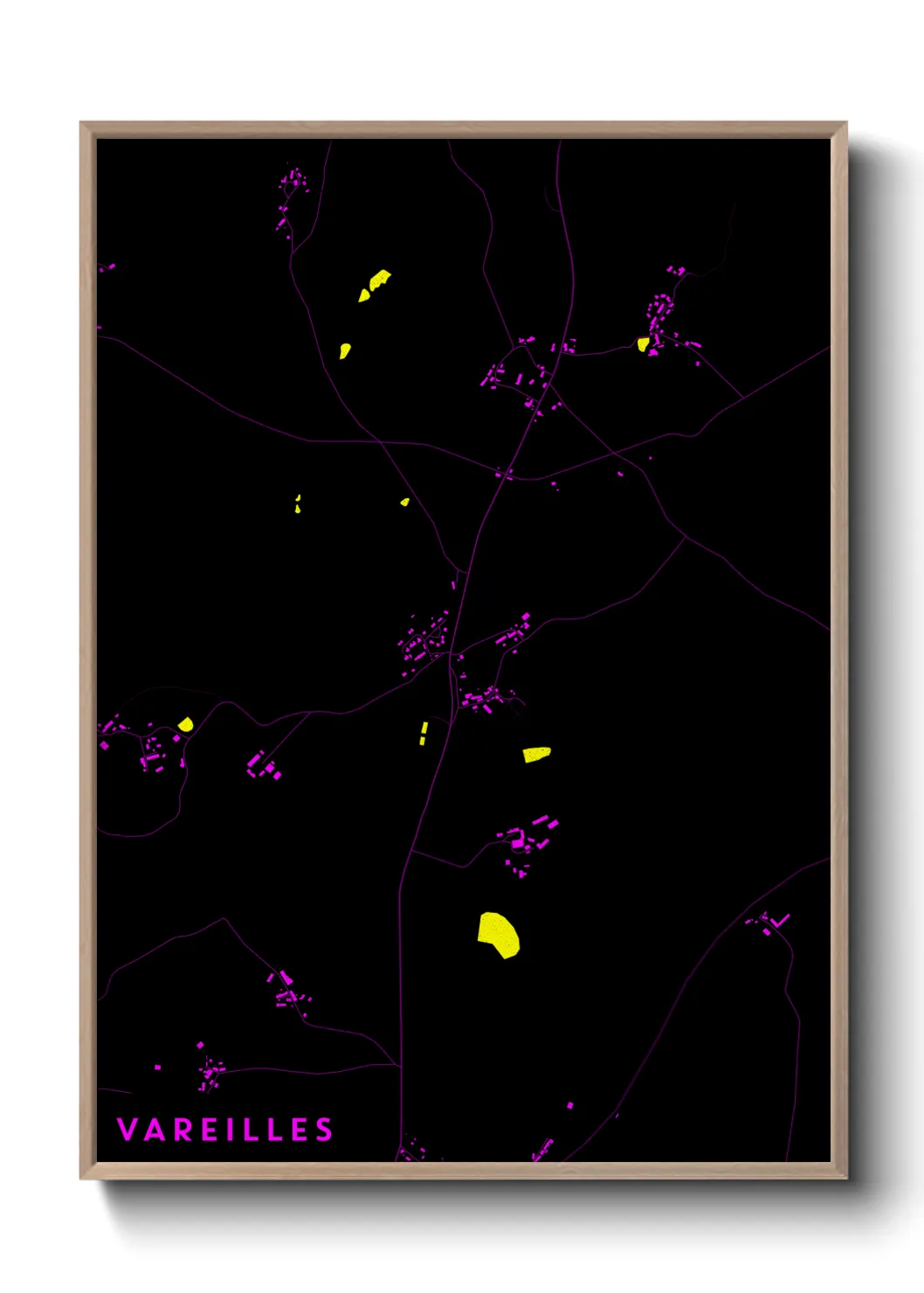 Une affiche de carte sur Vareilles