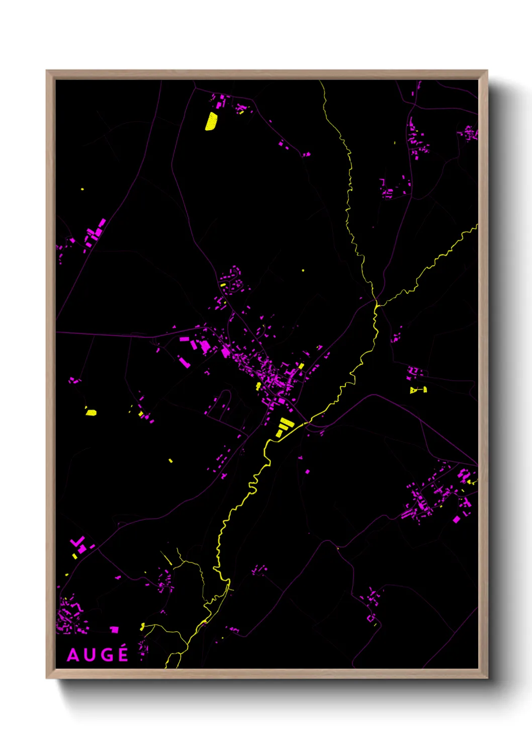 Une affiche de carte sur Augé