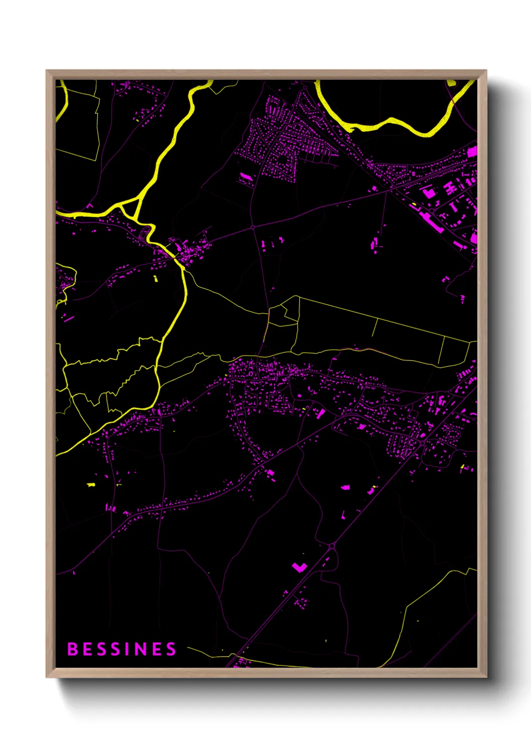 Une affiche de carte sur Bessines