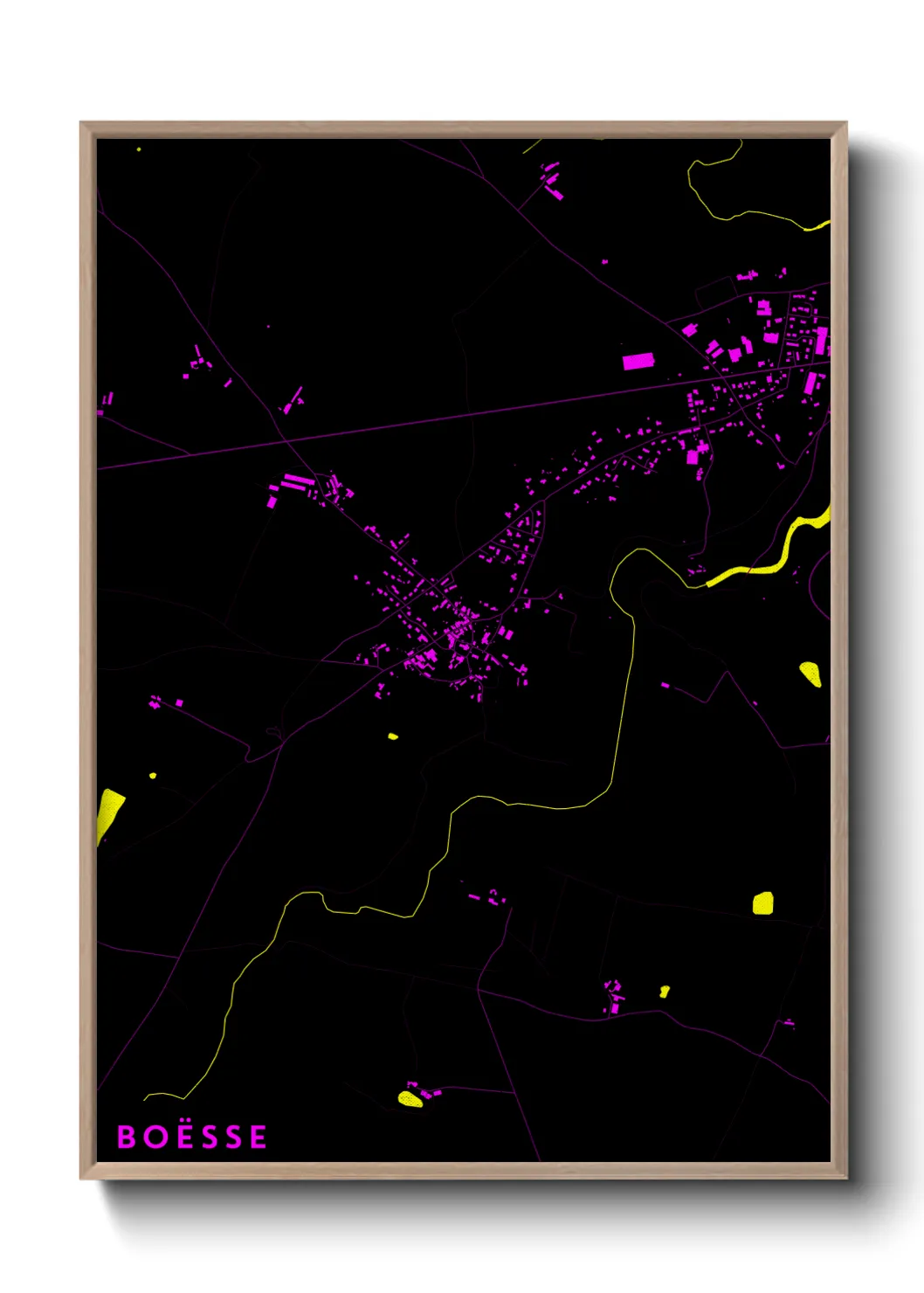 Une affiche de carte sur Boësse