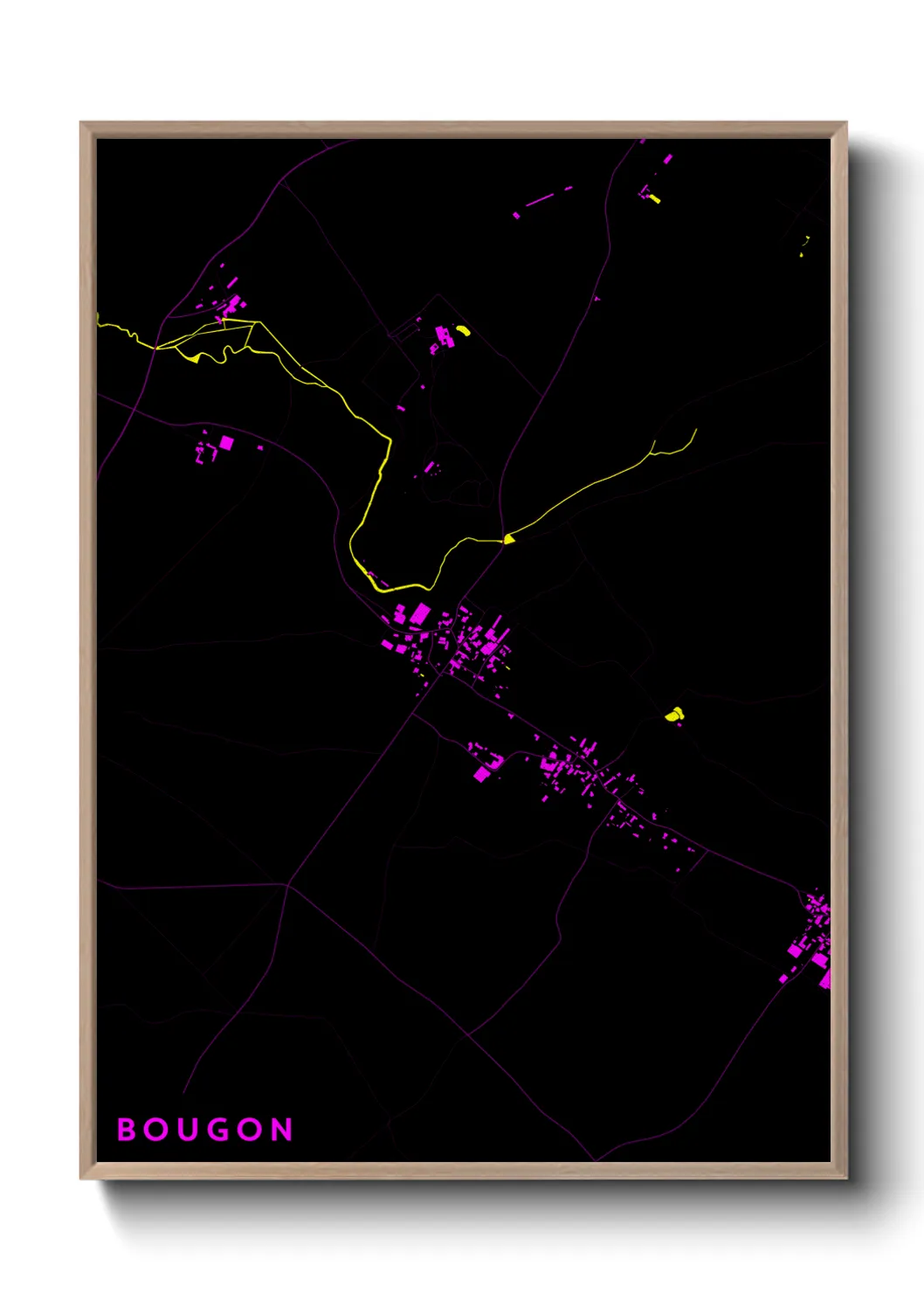 Une affiche de carte sur Bougon