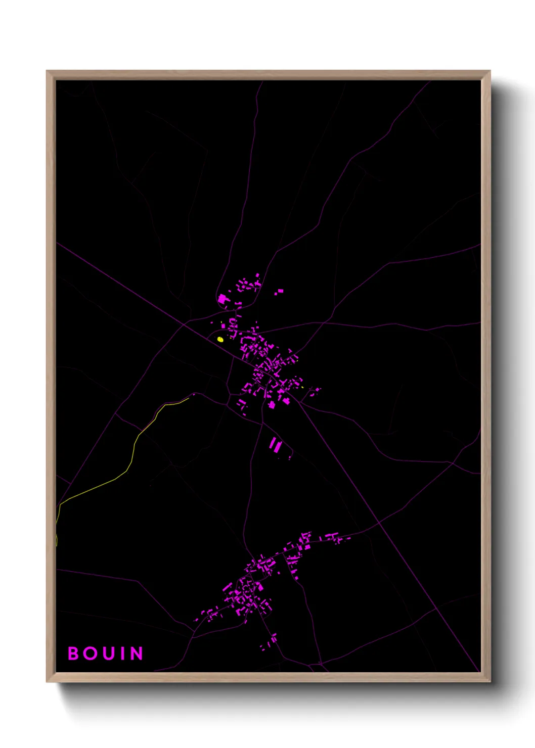 Une affiche de carte sur Bouin