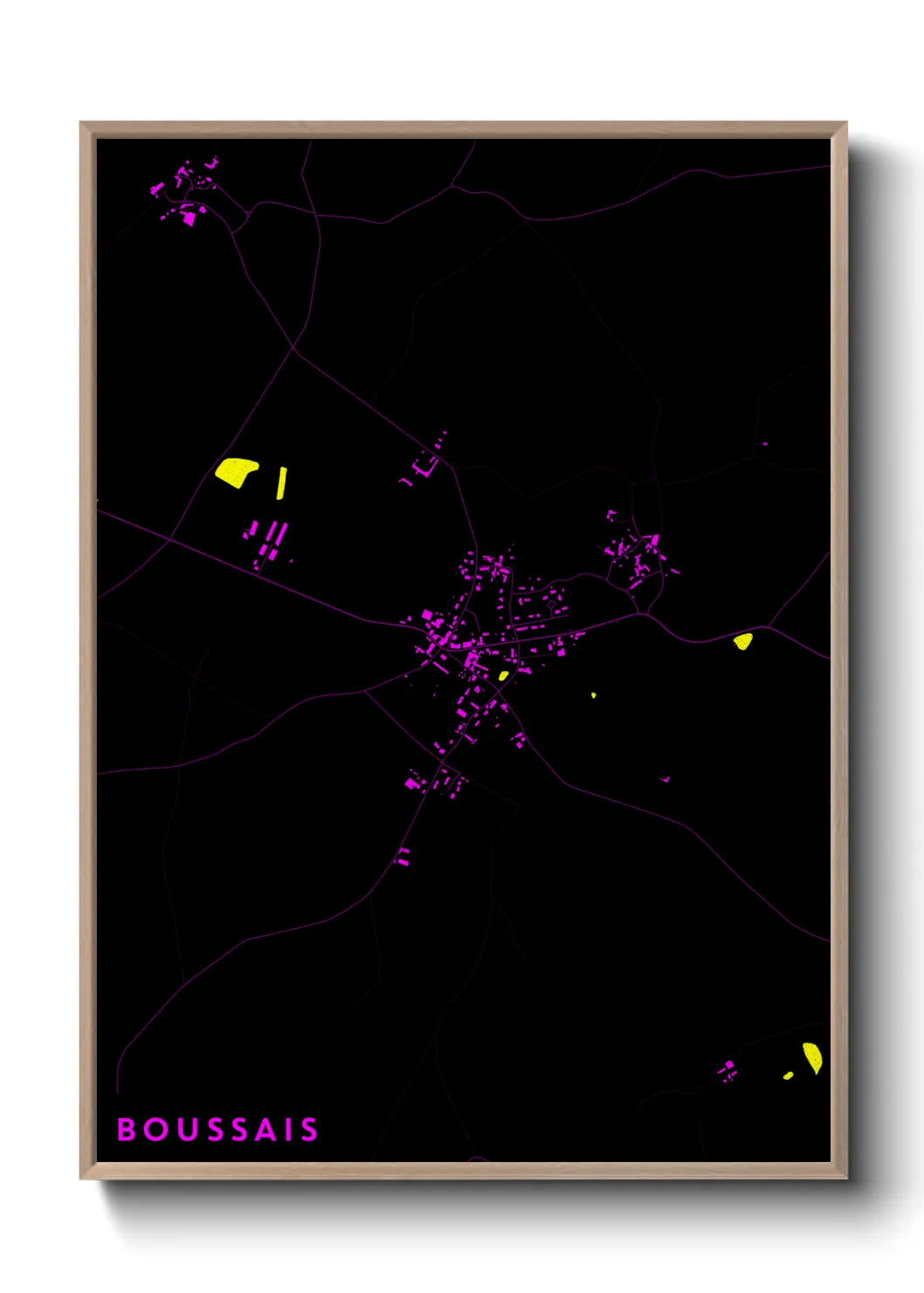 Une affiche de carte sur Boussais