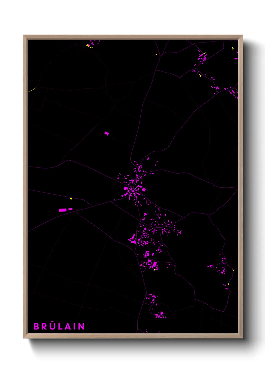 Une affiche de carte sur Brûlain