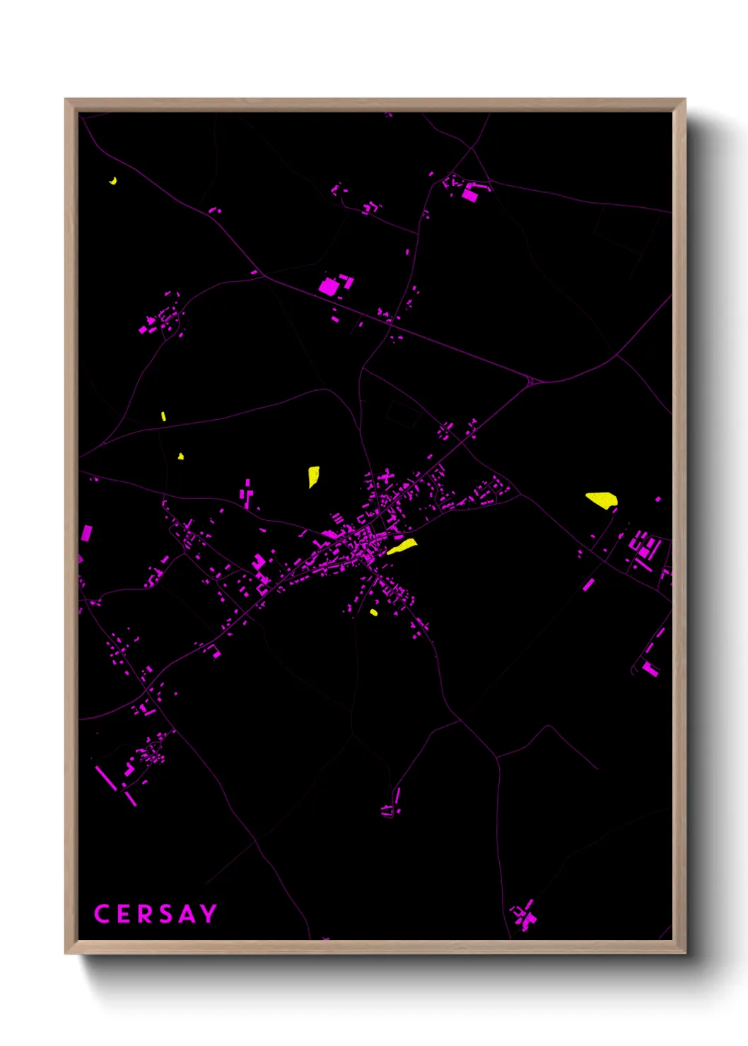 Une affiche de carte sur Cersay