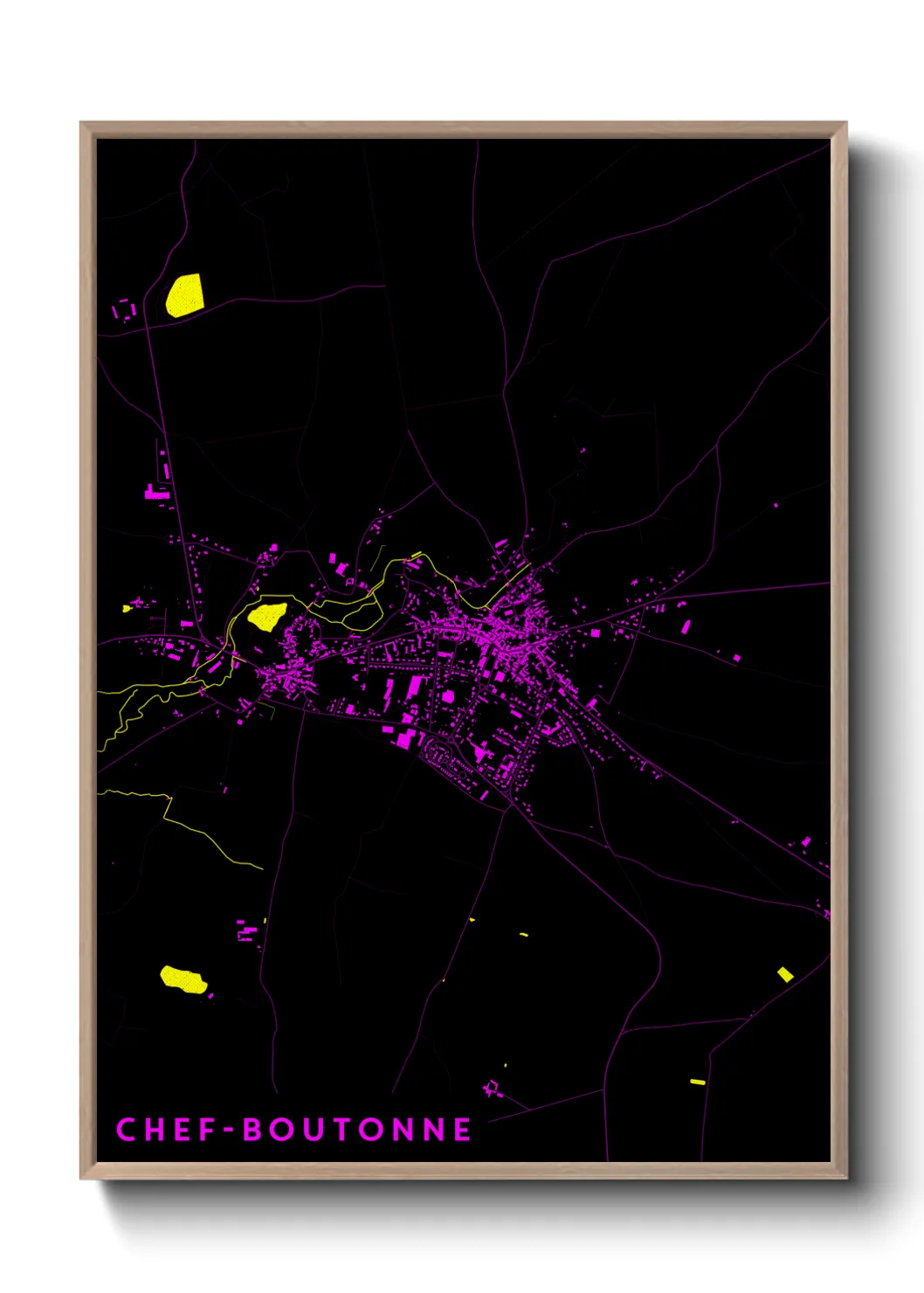 Une affiche de carte sur Chef-Boutonne