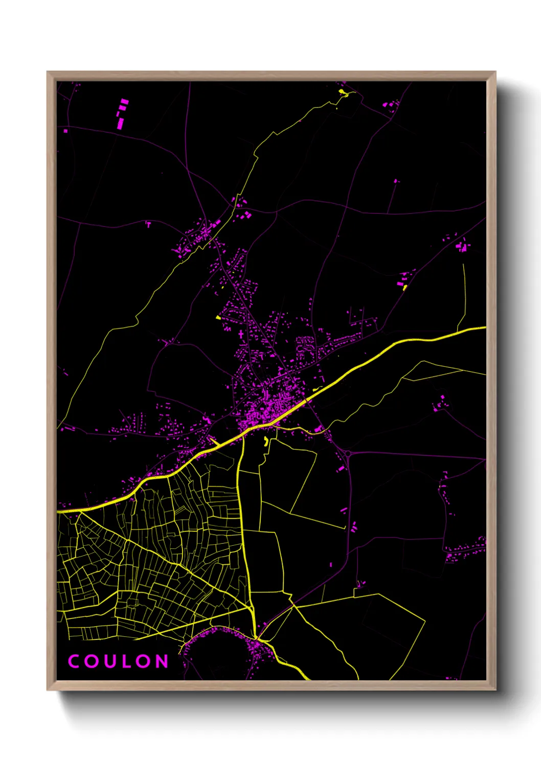 Une affiche de carte sur Coulon