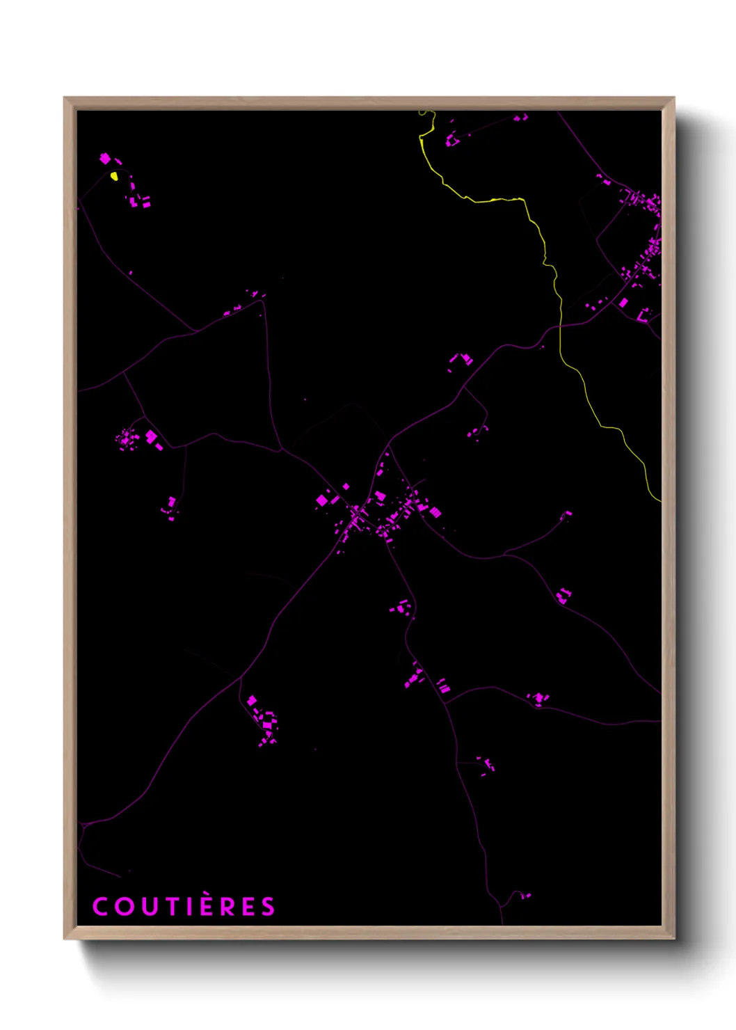 Une affiche de carte sur Coutières