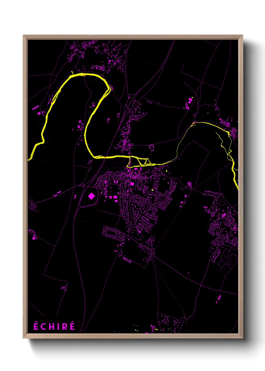 Une affiche de carte sur Échiré