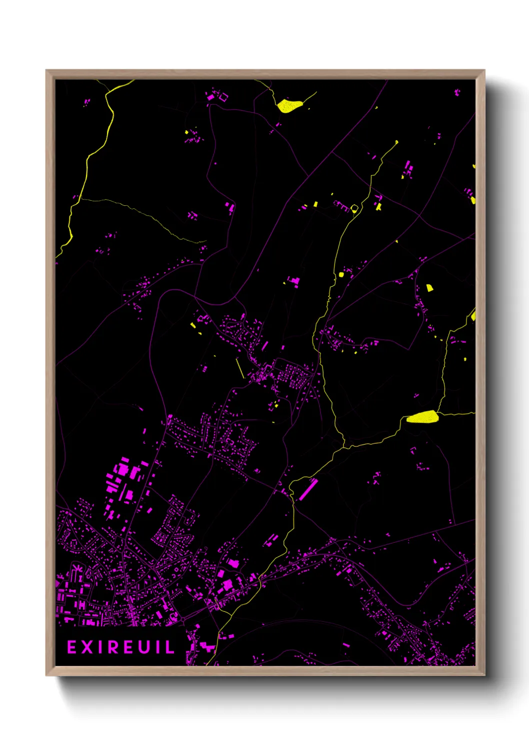 Une affiche de carte sur Exireuil