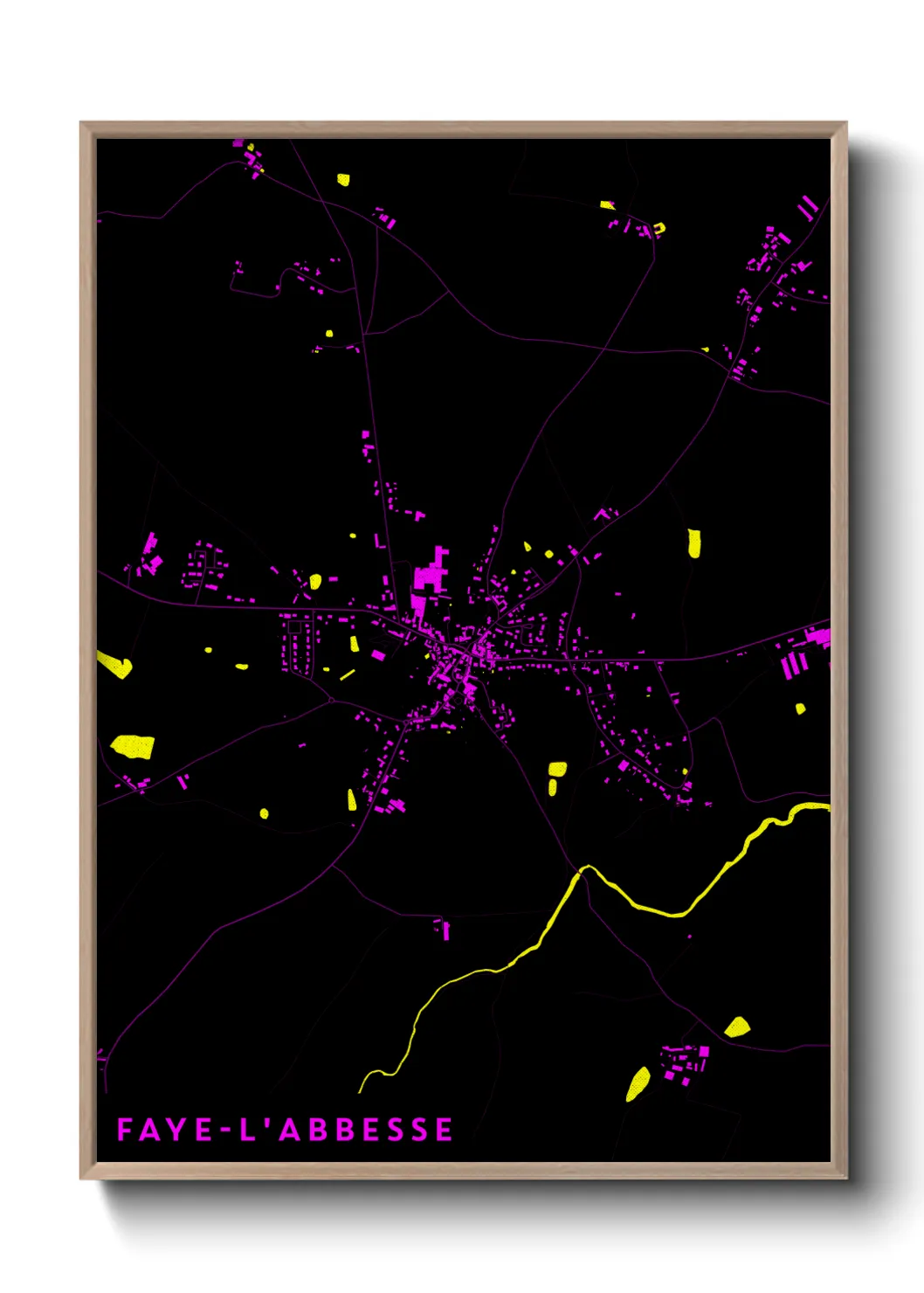 Une affiche de carte sur Faye-l'Abbesse