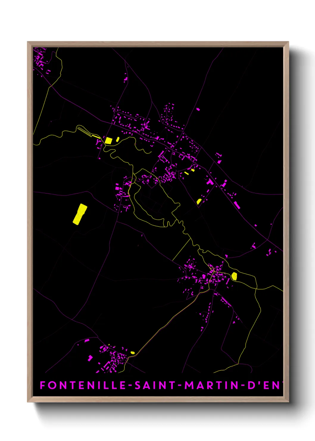 Une affiche de carte sur Fontenille-Saint-Martin-d'Entraigues