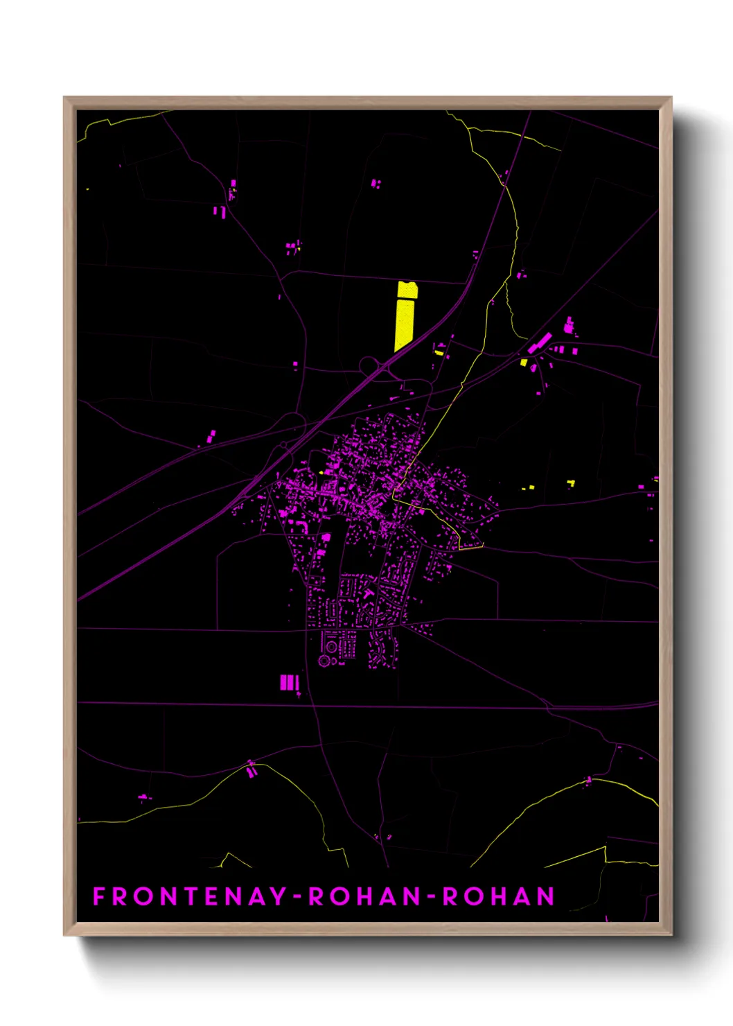 Une affiche de carte sur Frontenay-Rohan-Rohan