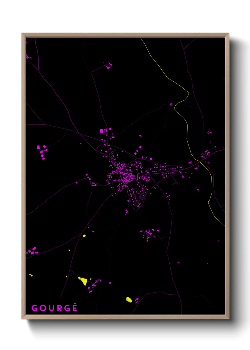 Une affiche de carte sur Gourgé