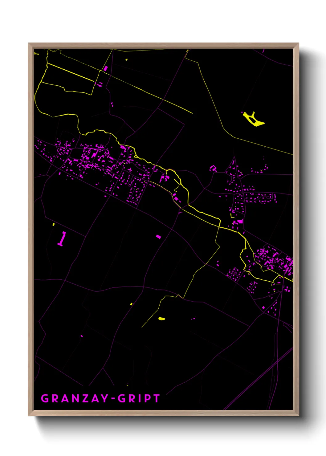 Une affiche de carte sur Granzay-Gript