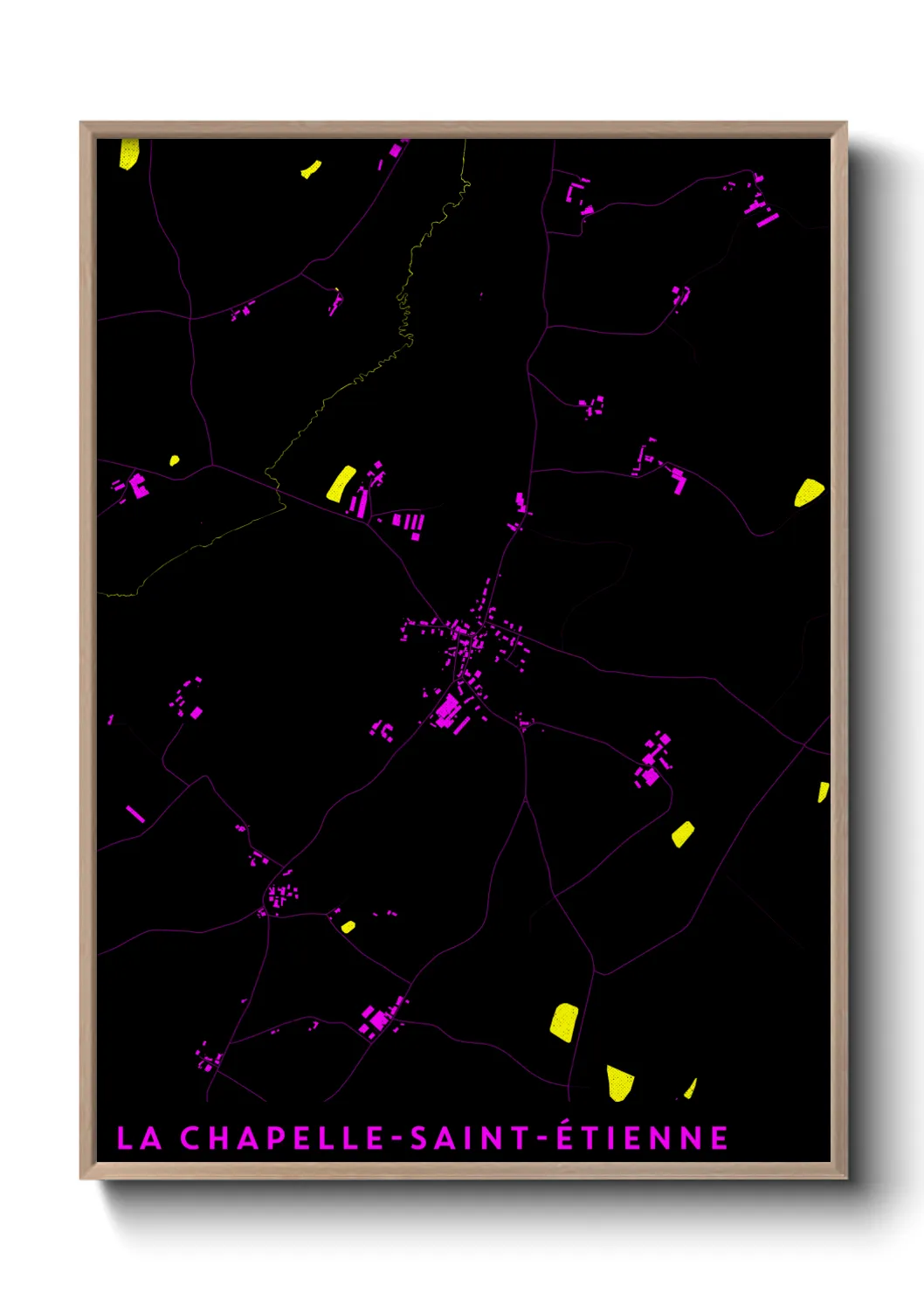 Une affiche de carte sur La Chapelle-Saint-Étienne