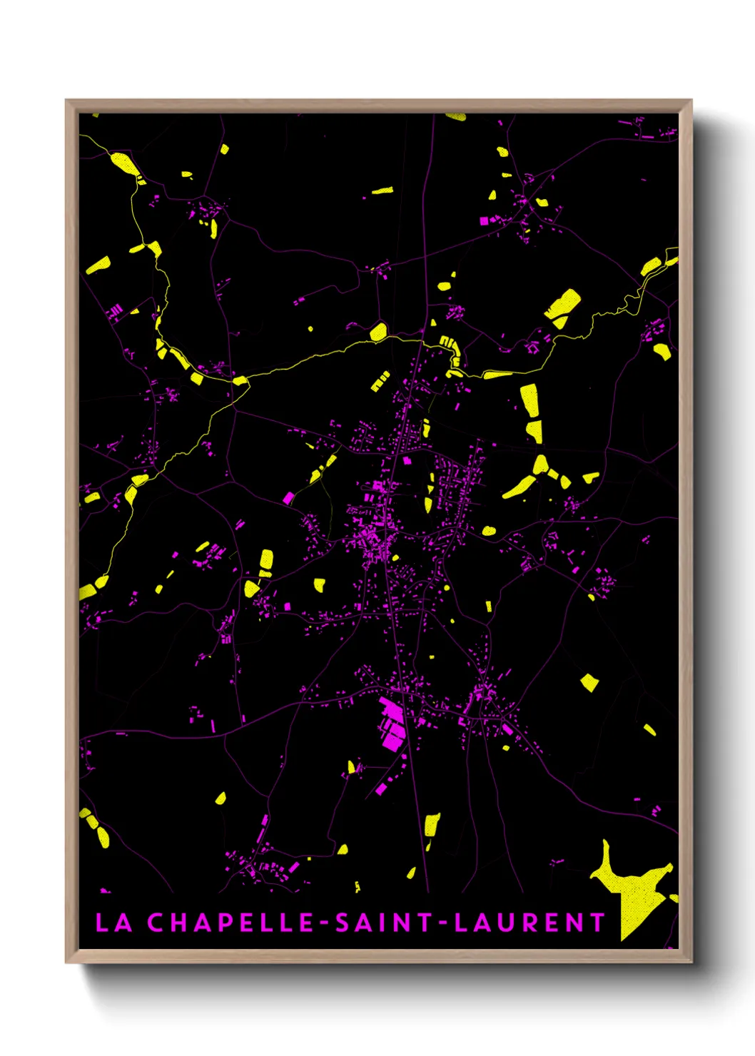 Une affiche de carte sur La Chapelle-Saint-Laurent