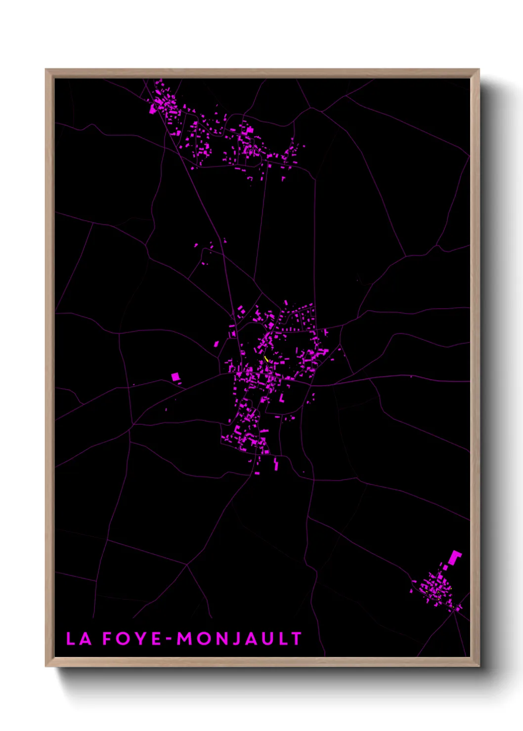 Une affiche de carte sur La Foye-Monjault