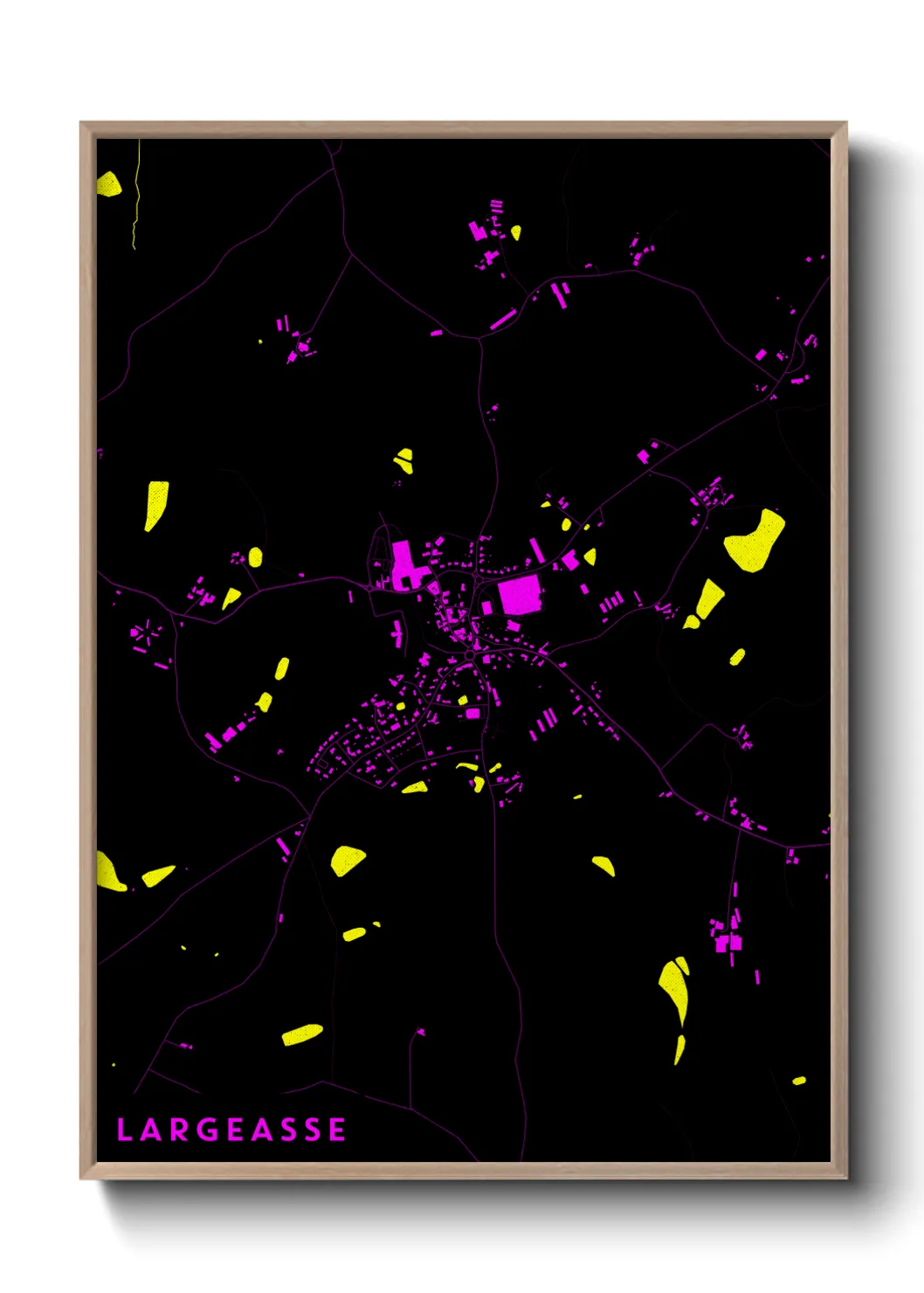 Une affiche de carte sur Largeasse