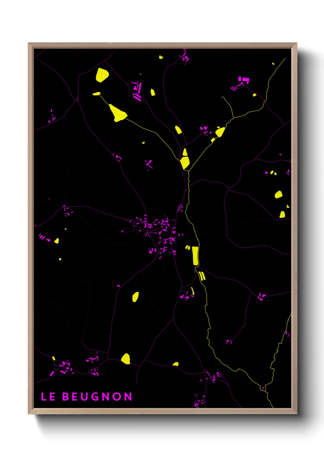 Une affiche de carte sur Le Beugnon
