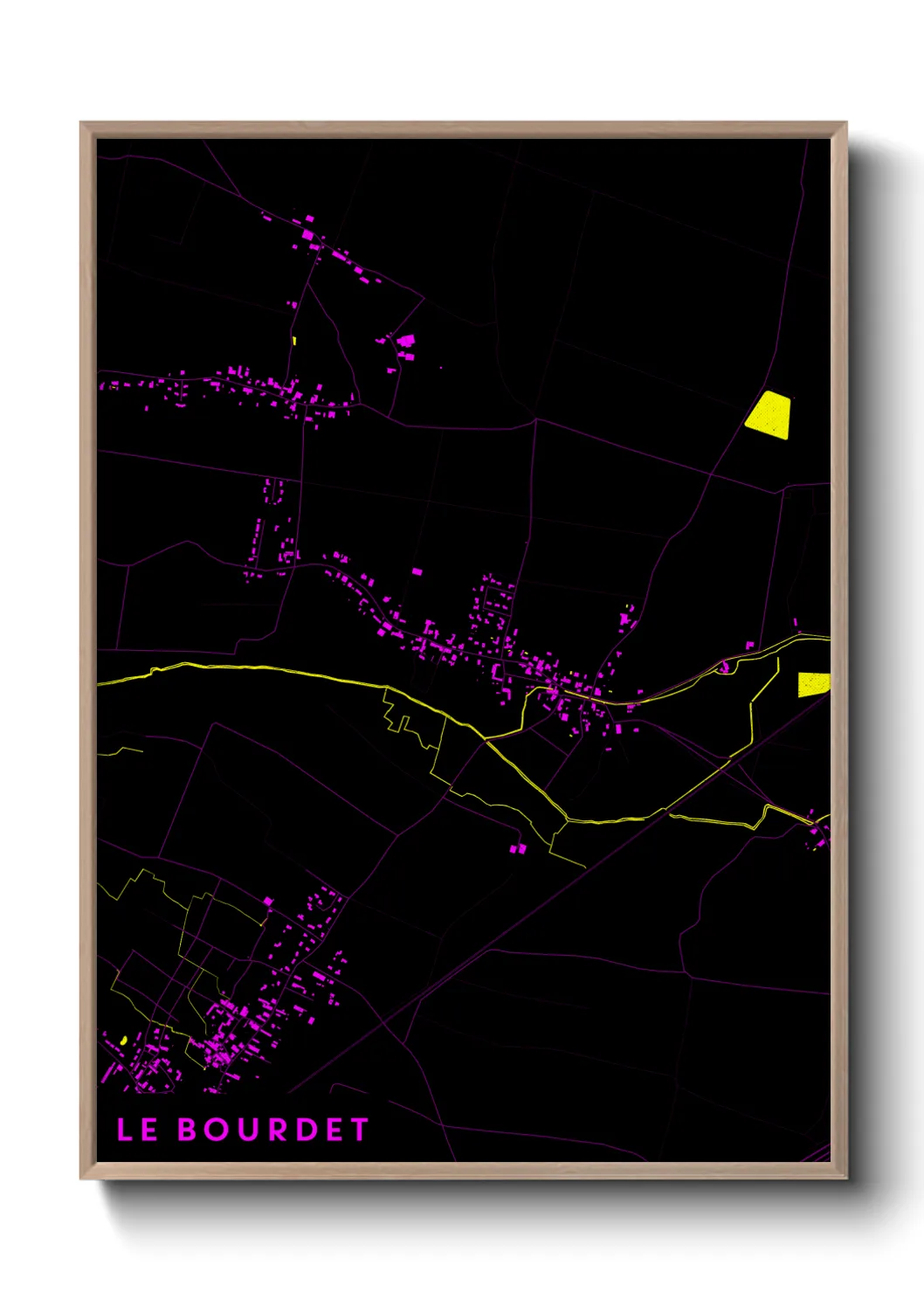 Une affiche de carte sur Le Bourdet