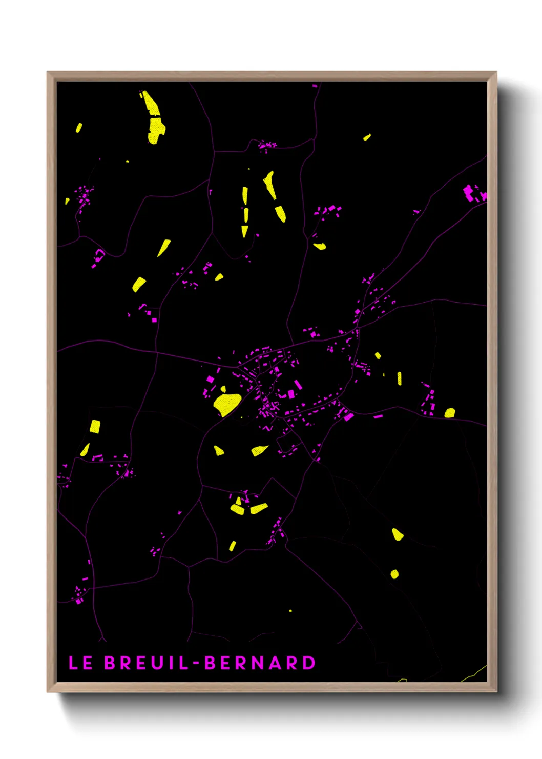 Une affiche de carte sur Le Breuil-Bernard