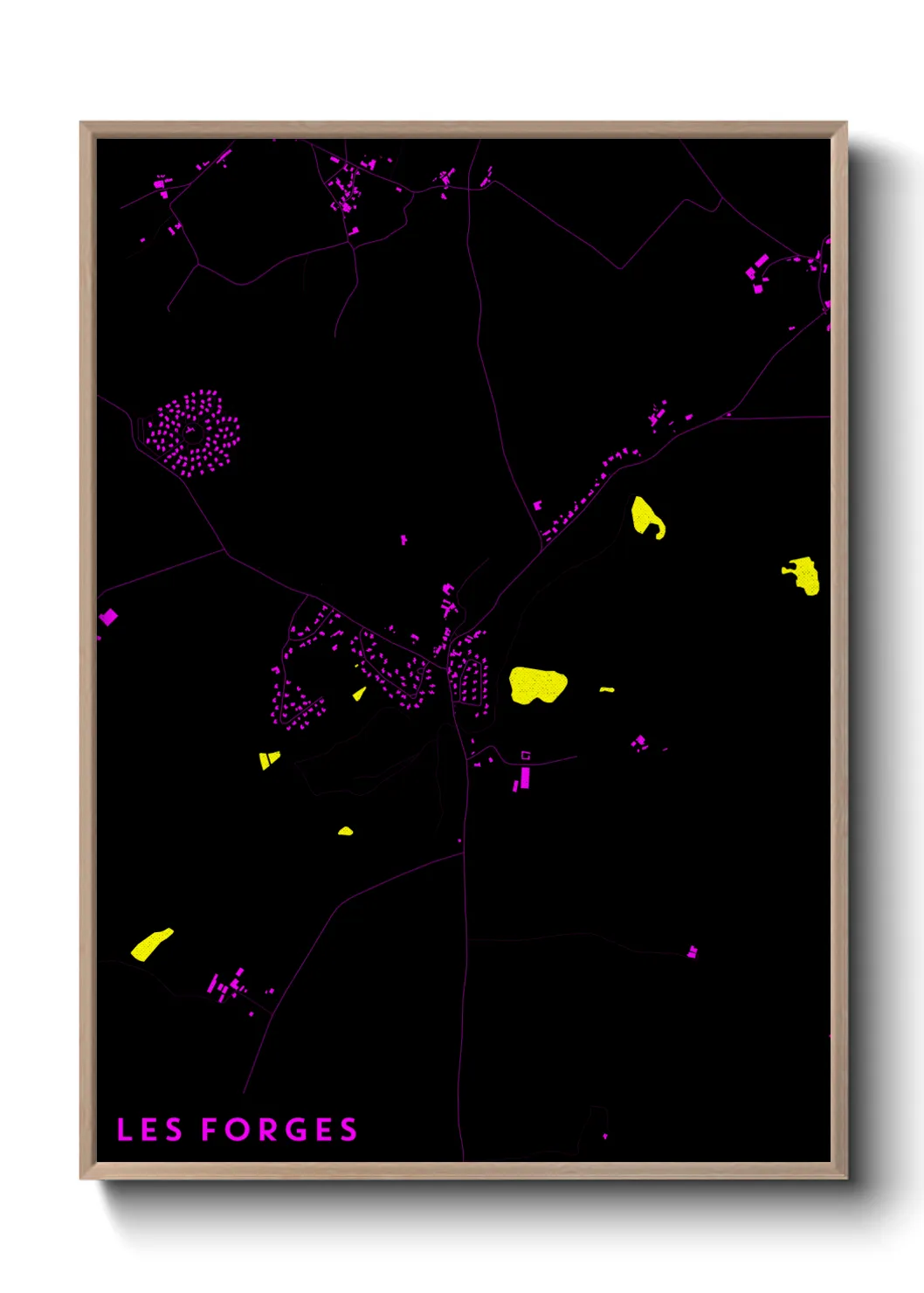 Une affiche de carte sur Les Forges