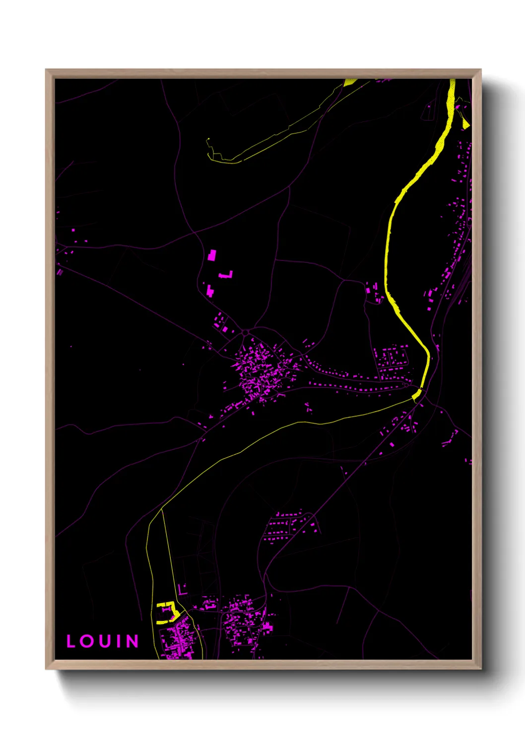 Une affiche de carte sur Louin