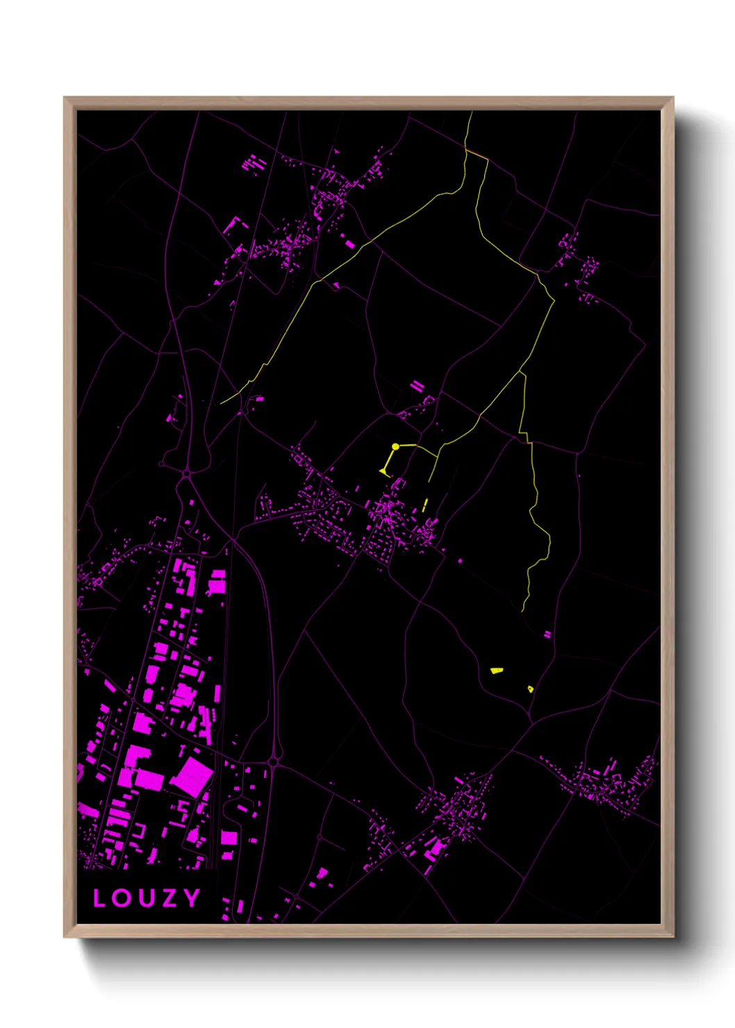 Une affiche de carte sur Louzy
