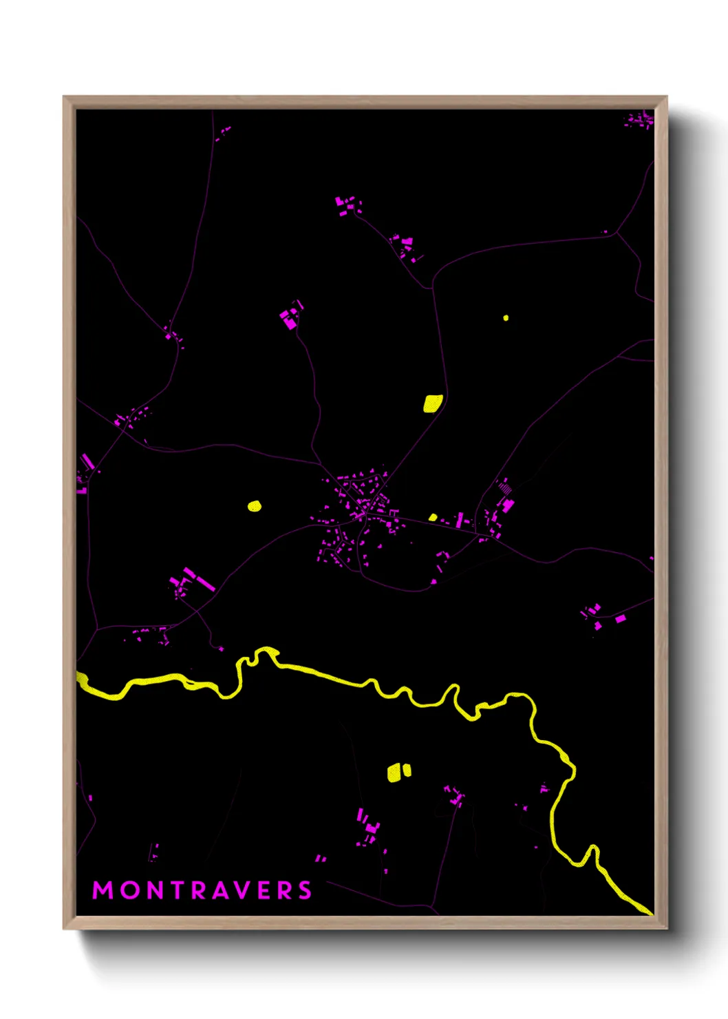 Une affiche de carte sur Montravers