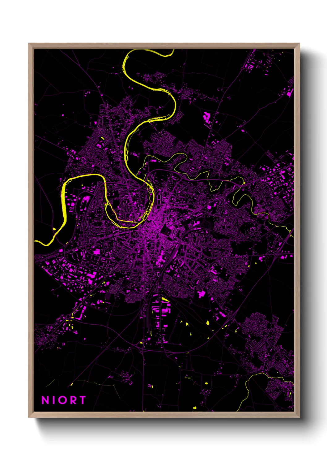 Une affiche de carte sur Niort