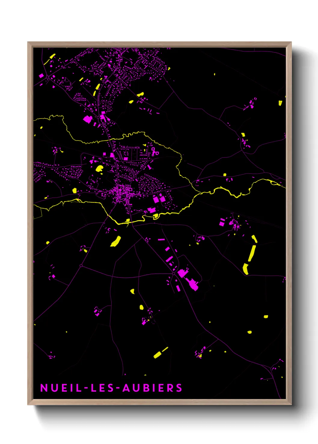 Une affiche de carte sur Nueil-les-Aubiers