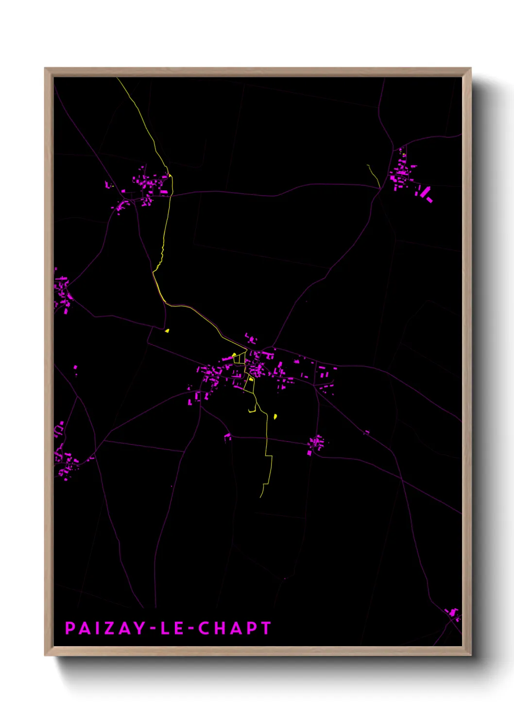 Une affiche de carte sur Paizay-le-Chapt