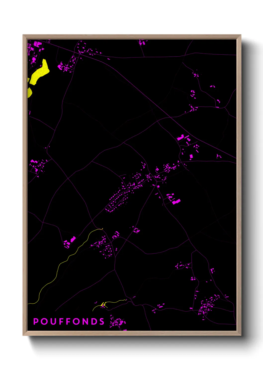 Une affiche de carte sur Pouffonds