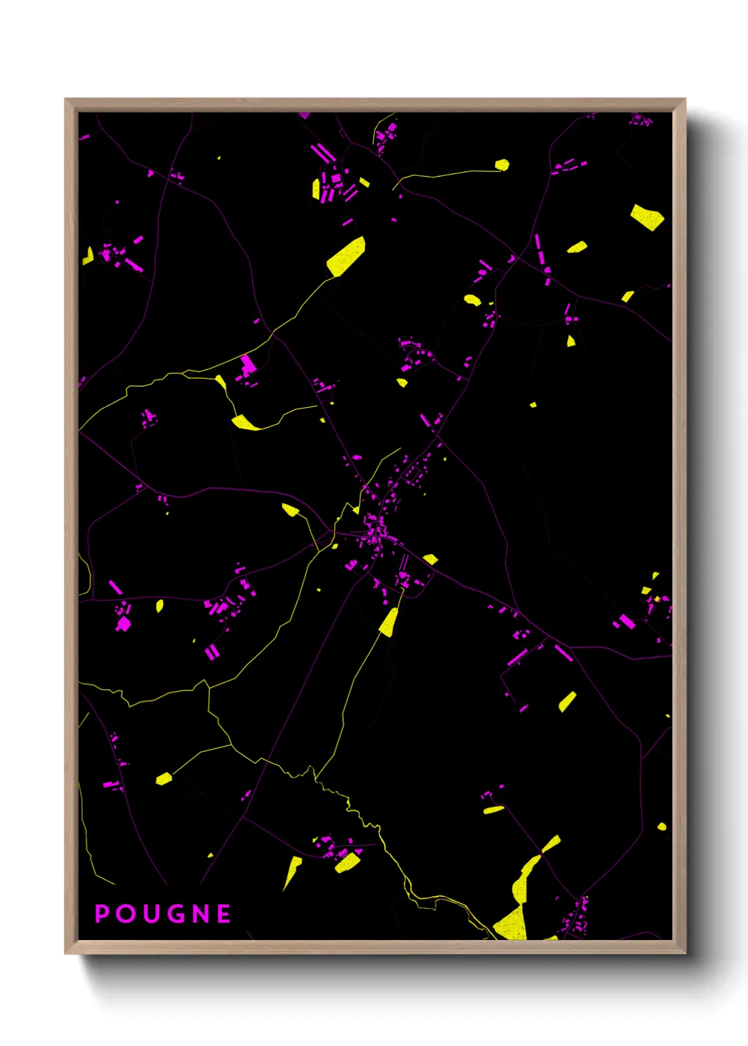 Une affiche de carte sur Pougne
