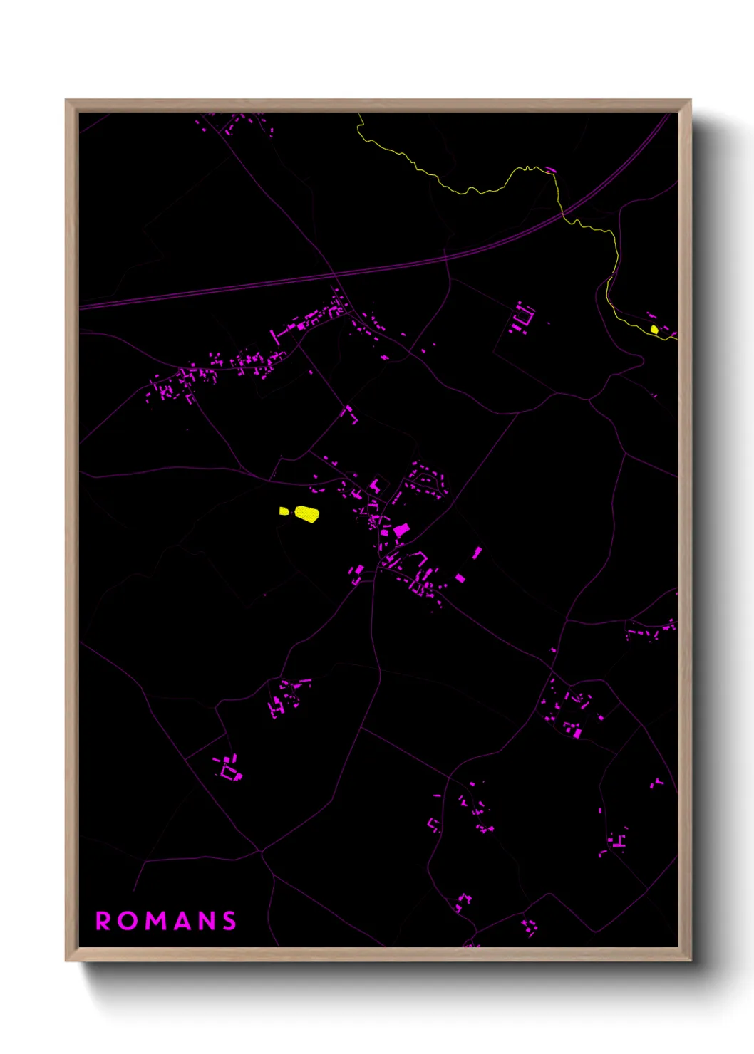 Une affiche de carte sur Romans
