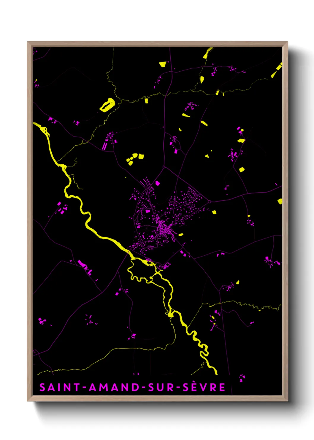Une affiche de carte sur Saint-Amand-sur-Sèvre