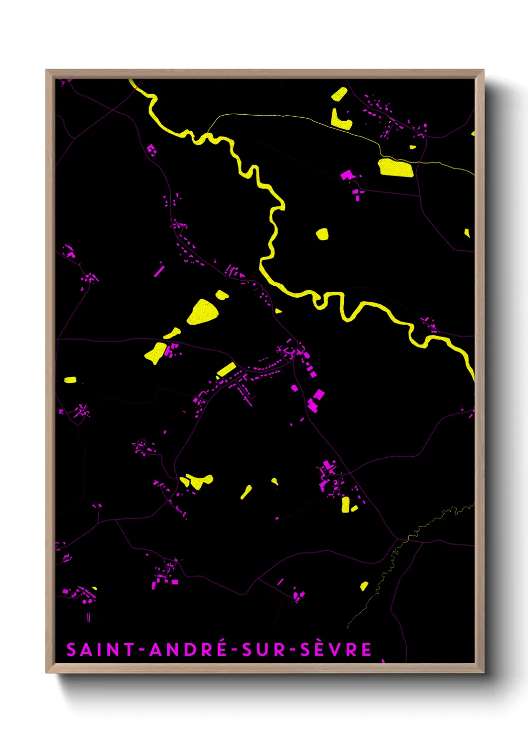 Une affiche de carte sur Saint-André-sur-Sèvre