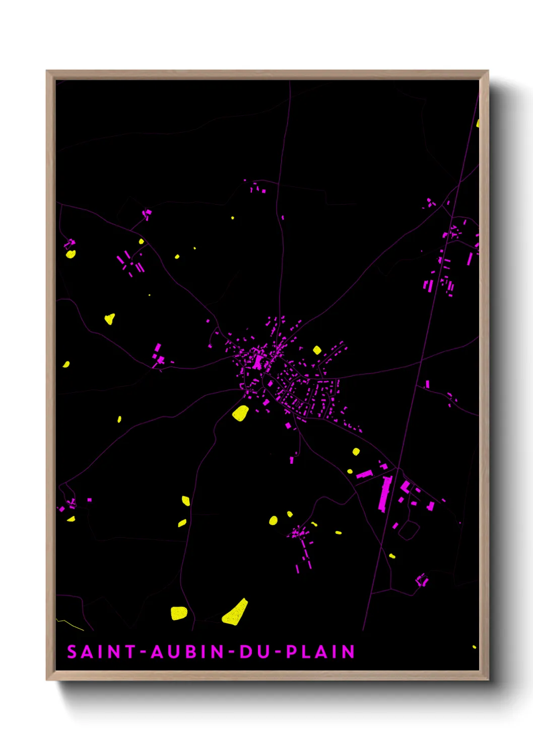 Une affiche de carte sur Saint-Aubin-du-Plain