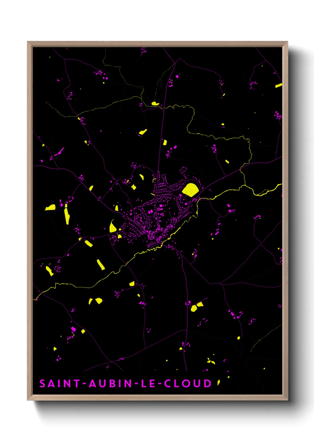 Une affiche de carte sur Saint-Aubin-le-Cloud