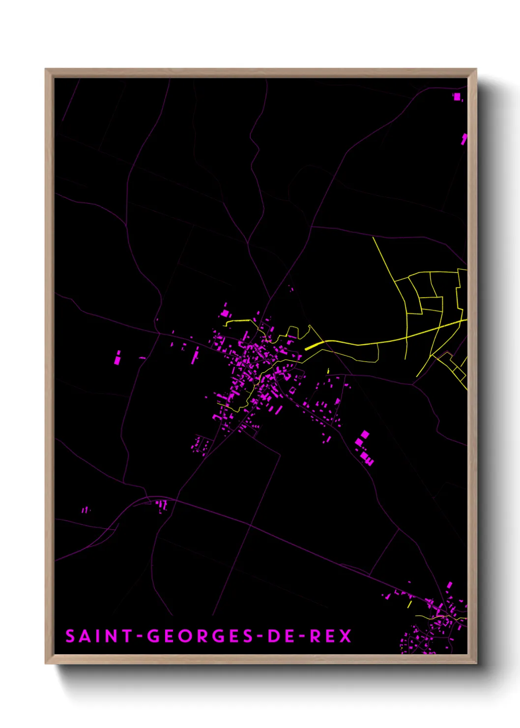 Une affiche de carte sur Saint-Georges-de-Rex