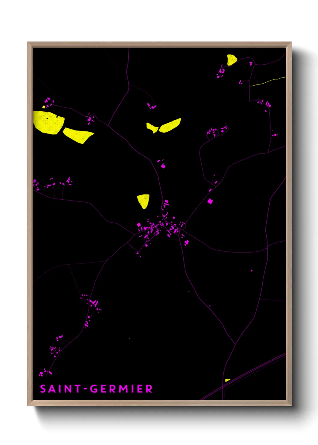 Une affiche de carte sur Saint-Germier