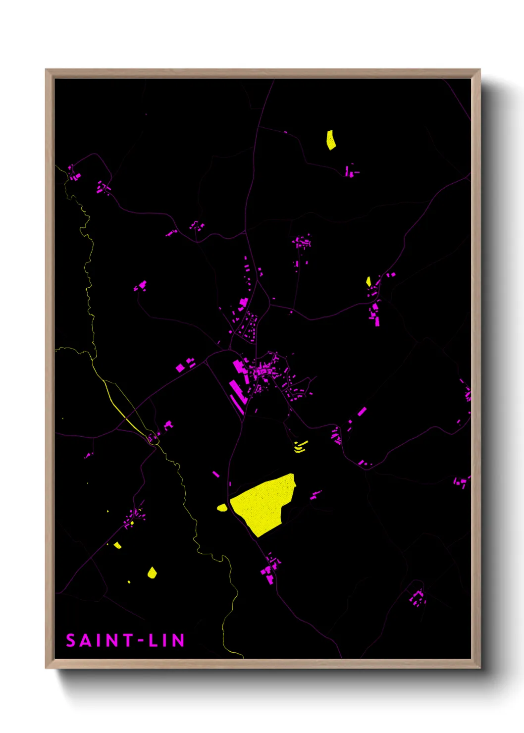 Une affiche de carte sur Saint-Lin